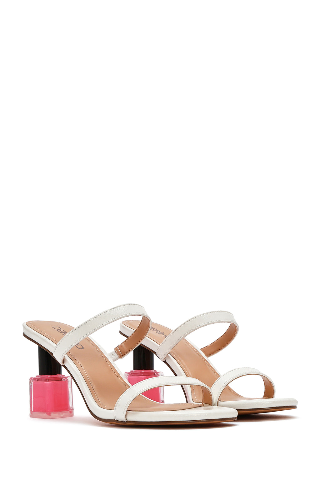 Kadın Beyaz Kalın Topuklu Terlik