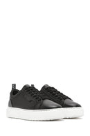 Erkek Siyah Bağcıklı Deri Sneaker | Derimod Erkek Siyah Bağcıklı Deri Sneaker | Derimod
