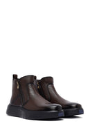Male Brown Zip Closure Thick-Soled Leather Boots | Derimod Male Brown Zip Closure Thick-Soled Leather Boots | Derimod