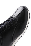 Men's Black Lace-Up Leather Casual Sneaker | Derimod Men's Black Lace-Up Leather Casual Sneaker | Derimod