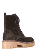 Lace-Up Women's Suede Boots | Derimod Lace-Up Women's Suede Boots | Derimod