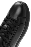 Erkek Siyah Bağcıklı Kalın Tabanlı Deri Sneaker | Derimod Erkek Siyah Bağcıklı Kalın Tabanlı Deri Sneaker | Derimod