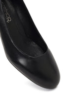 Derimod Flex Women Black Thick Heeled Leather Shoe | Derimod Derimod Flex Women Black Thick Heeled Leather Shoe | Derimod