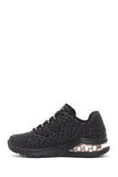 Skechers Kadın Siyah Leopar Desenli Bağcıklı Sneaker | Derimod Skechers Kadın Siyah Leopar Desenli Bağcıklı Sneaker | Derimod