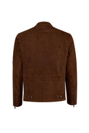 Howard Erkek Kahverengi Slim-Fit Süet Deri Ceket | Derimod Howard Erkek Kahverengi Slim-Fit Süet Deri Ceket | Derimod