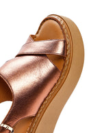 Women's Bronze Thick Soled Metallic Leather Comfort Sandals | Derimod Women's Bronze Thick Soled Metallic Leather Comfort Sandals | Derimod