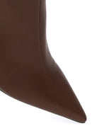 Woman Brown Zip Closure Wedge-Heel Boots | Derimod Woman Brown Zip Closure Wedge-Heel Boots | Derimod