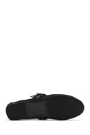 Women's Black Buckled Mesh Fabric Ballerinas | Derimod Women's Black Buckled Mesh Fabric Ballerinas | Derimod