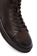 Male Brown Lace-Up Zip Closure Leather Sport Boots | Derimod Male Brown Lace-Up Zip Closure Leather Sport Boots | Derimod