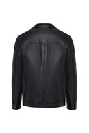 Bruno(Plus) Men's Black Leather Jacket | Derimod Bruno(Plus) Men's Black Leather Jacket | Derimod