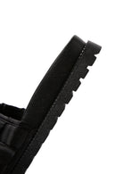 Women's Black Knitted Detailed Jelly Slippers | Derimod Women's Black Knitted Detailed Jelly Slippers | Derimod