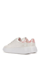 Women's White Lace-Up Thick Soled Sneaker | Derimod Women's White Lace-Up Thick Soled Sneaker | Derimod