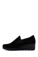 Kadın Siyah Deri Comfort Dolgu Topuklu Loafer | Derimod Kadın Siyah Deri Comfort Dolgu Topuklu Loafer | Derimod