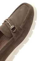 Kadın Vizon Dolgu Topuklu Süet Deri Comfort Loafer | Derimod Kadın Vizon Dolgu Topuklu Süet Deri Comfort Loafer | Derimod