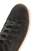 Men's Green Lace-Up Thick-Sole Suede Leather Sneakers | Derimod Men's Green Lace-Up Thick-Sole Suede Leather Sneakers | Derimod