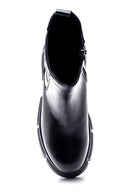 Women's Black Leather Thick Soled Boots | Derimod Women's Black Leather Thick Soled Boots | Derimod
