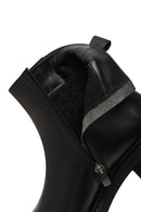 Women's Black Zippered Leather Boots | Derimod Women's Black Zippered Leather Boots | Derimod