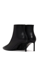 Woman Black Zip Closure Stiletto Heel Leather Boots | Derimod Woman Black Zip Closure Stiletto Heel Leather Boots | Derimod