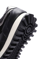 Kadın Siyah Kalın Tabanlı Deri Sneaker | Derimod Kadın Siyah Kalın Tabanlı Deri Sneaker | Derimod