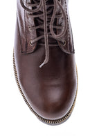 Women's Lace-Up Leather Boots | Derimod Women's Lace-Up Leather Boots | Derimod