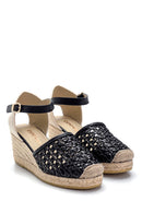 Women's Leather Wedge Heels Espadrille | Derimod Women's Leather Wedge Heels Espadrille | Derimod