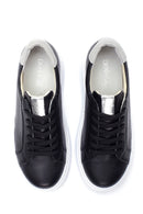 Kadın Siyah Deri Kalın Tabanlı Sneaker | Derimod Kadın Siyah Deri Kalın Tabanlı Sneaker | Derimod