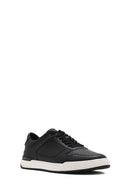 Erkek Siyah Bağcıklı Deri Sneaker | Derimod Erkek Siyah Bağcıklı Deri Sneaker | Derimod