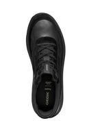 Geox Men Black U Spherica Plus A - Nappa+Suede Lace-Up Thick-Soled Suede Sneaker | Derimod Geox Men Black U Spherica Plus A - Nappa+Suede Lace-Up Thick-Soled Suede Sneaker | Derimod