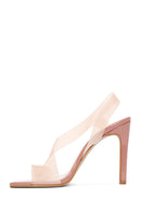 Women's Powder Transparent Heeled Sandals | Derimod Women's Powder Transparent Heeled Sandals | Derimod