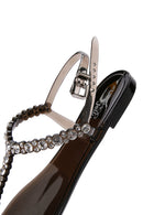 Women's Black Jelly Sandals with Stones | Derimod Women's Black Jelly Sandals with Stones | Derimod