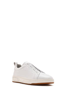 Men's White Lace-up Leather Sneaker | Derimod Men's White Lace-up Leather Sneaker | Derimod
