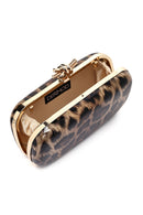 Woman Leopard Print Long Chain Strap Mini Box Evening Bag | Derimod Woman Leopard Print Long Chain Strap Mini Box Evening Bag | Derimod