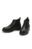 Women's Black Leather Casual Short Chelsea Boots | Derimod Women's Black Leather Casual Short Chelsea Boots | Derimod