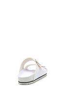 Women's White Double Buckle Slippers | Derimod Women's White Double Buckle Slippers | Derimod