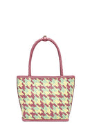 Women Pink Woven Shoulder Bag | Derimod Women Pink Woven Shoulder Bag | Derimod