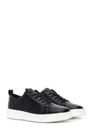 Erkek Siyah Bağcıklı Deri Sneaker | Derimod Erkek Siyah Bağcıklı Deri Sneaker | Derimod