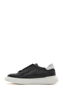 Men's Black Lace-up Thick-Sole Leather Sneaker | Derimod Men's Black Lace-up Thick-Sole Leather Sneaker | Derimod