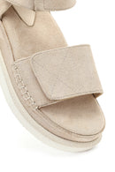 Women's Beige Thick-Soled Suede Sandals | Derimod Women's Beige Thick-Soled Suede Sandals | Derimod