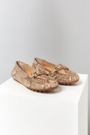 Yılan Desenli Kadın Deri Loafer | Derimod Yılan Desenli Kadın Deri Loafer | Derimod