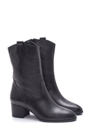 Women's Leather Cowboy Heeled Boots | Derimod Women's Leather Cowboy Heeled Boots | Derimod