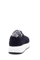 Men's Navy Blue Nubuck Leather Sneaker | Derimod Men's Navy Blue Nubuck Leather Sneaker | Derimod