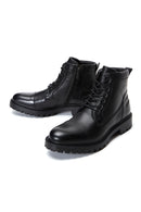 Men's Black Leather Boots Flat Boots | Derimod Men's Black Leather Boots Flat Boots | Derimod