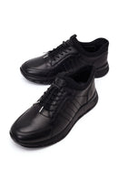 Male Black Lace-up Leather Sneaker | Derimod Male Black Lace-up Leather Sneaker | Derimod
