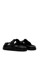 Men's Black Leather Slippers | Derimod Men's Black Leather Slippers | Derimod