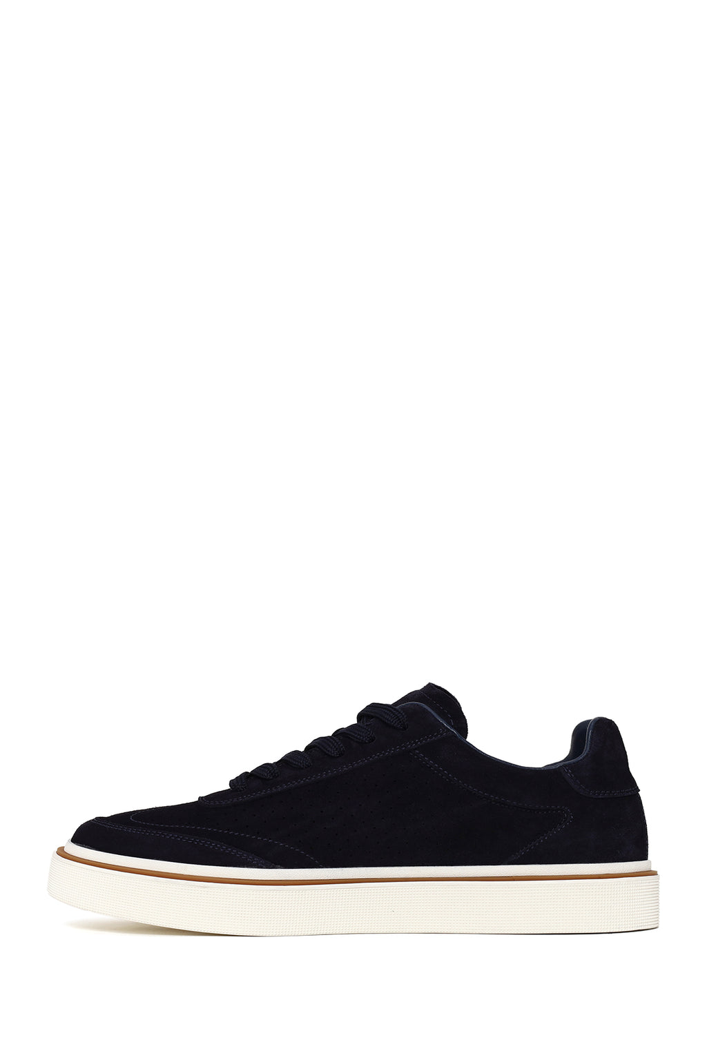 Erkek Lacivert Bağcıklı Süet Deri Sneaker