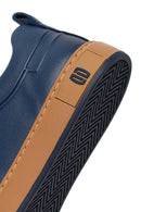 Erkek Lacivert Bağcıklı Deri Sneaker | Derimod Erkek Lacivert Bağcıklı Deri Sneaker | Derimod