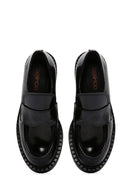 Kadın Siyah Rugan Deri Maskülen Loafer | Derimod Kadın Siyah Rugan Deri Maskülen Loafer | Derimod