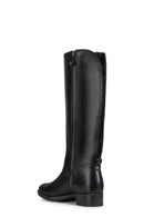 Geox Women's Black Felicity Leather Zippered Boots | Derimod Geox Women's Black Felicity Leather Zippered Boots | Derimod