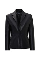 Helen Women's Black Leather Jacket | Derimod Helen Women's Black Leather Jacket | Derimod