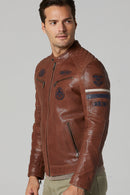 Bandito Men's Leather Jacket | Derimod Bandito Men's Leather Jacket | Derimod